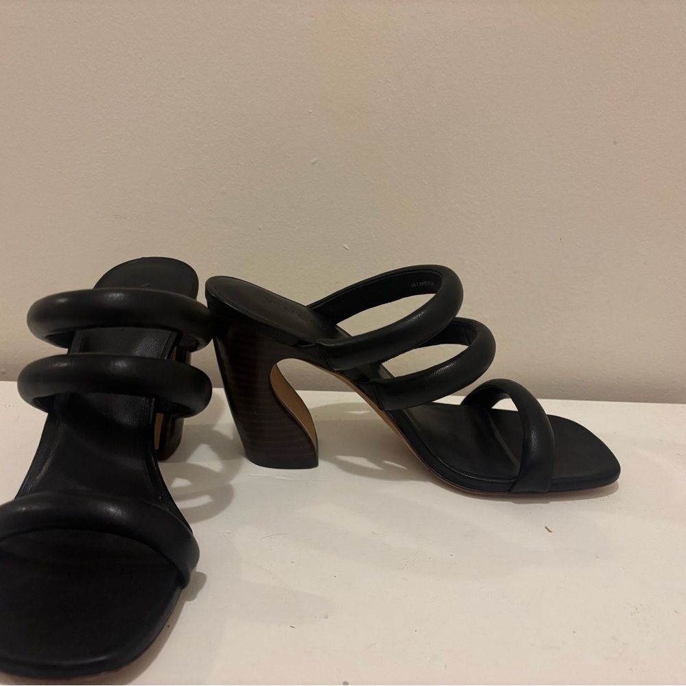 Vince Black Strappy Heels for Women - Picture 2 of 6